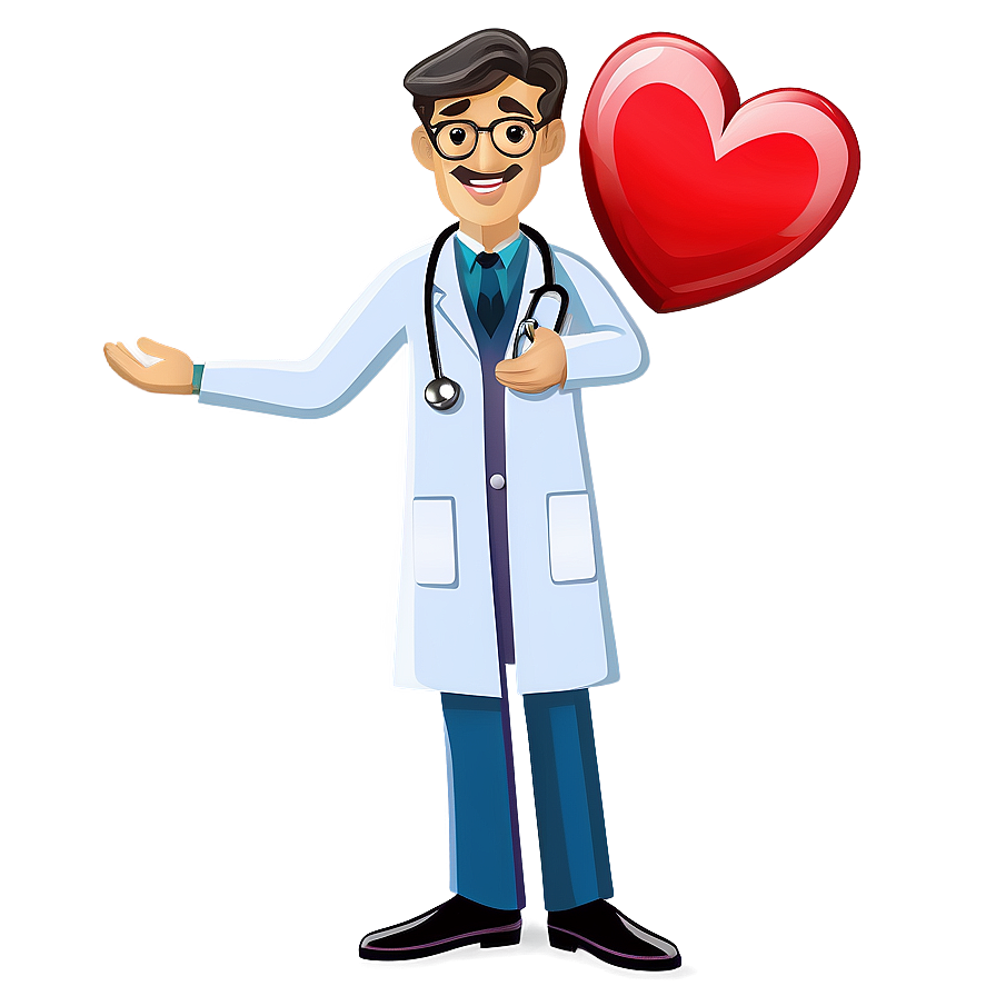 Doctor Cartoon With Heart Symbol Png 06212024