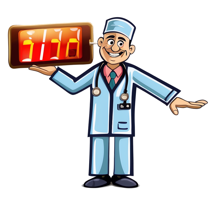 Doctor Cartoon With Thermometer Png 82