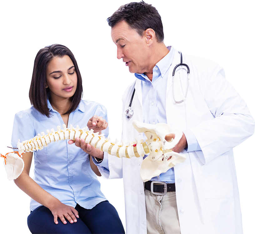 Doctor Explaining Spine Modelto Patient