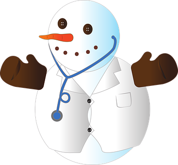 Doctor Snowman Cartoon Illustration