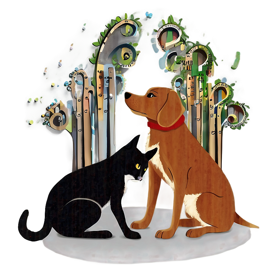 Dog And Cat At Home Png Nwt90