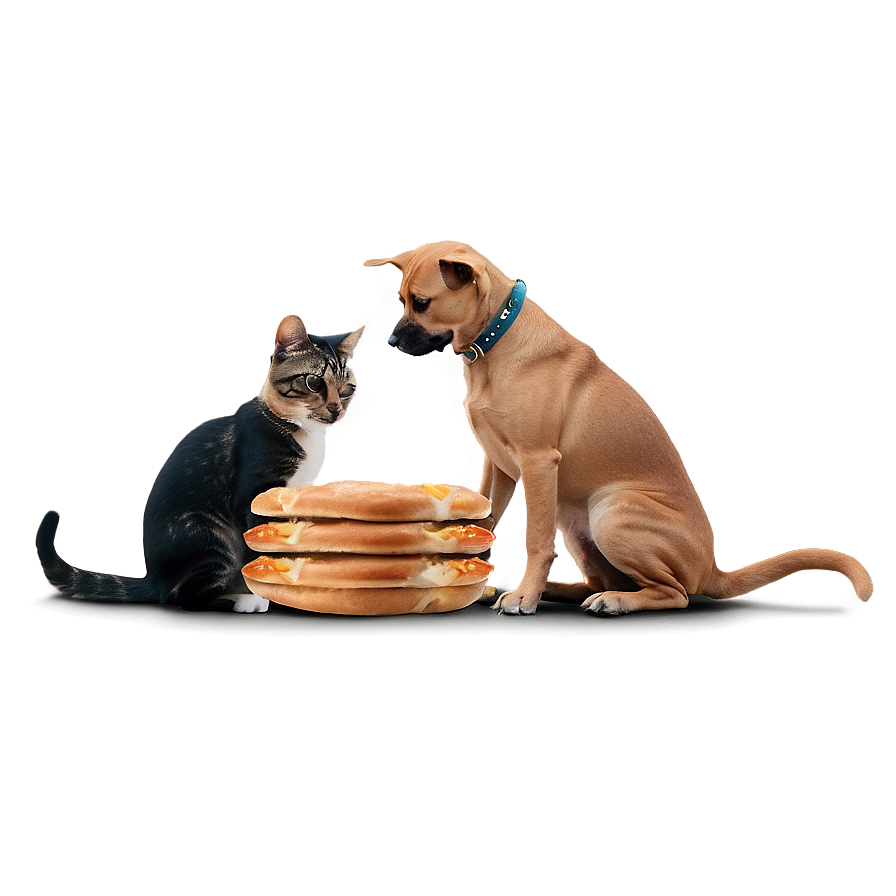 Dog And Cat Eating Together Png 2