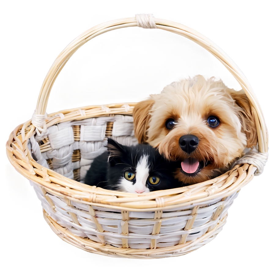 Dog And Cat In Basket Png 06242024