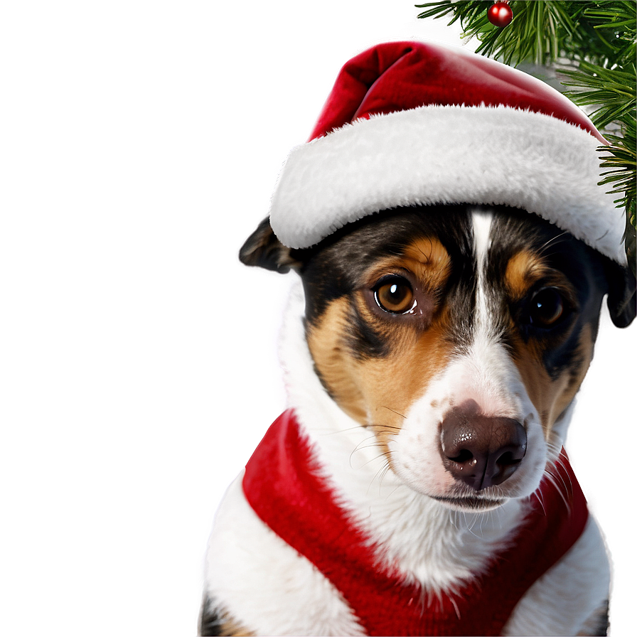 Dog Face Under Christmas Tree Png Vvo58