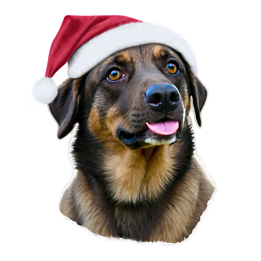 Dog Face With Santa Hat Png Oix2