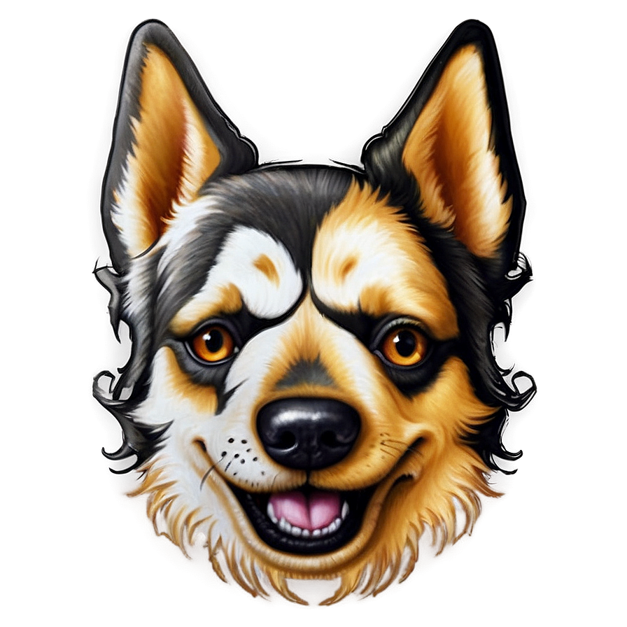 Dog Head Tattoo Design Png Kco29