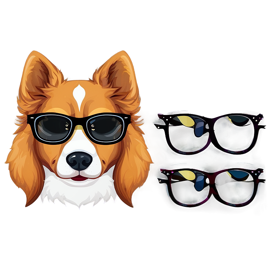 Dog Head With Glasses Png 06212024