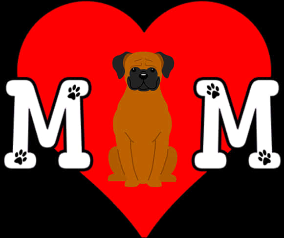 Dog Love Mom Paw Print Graphic