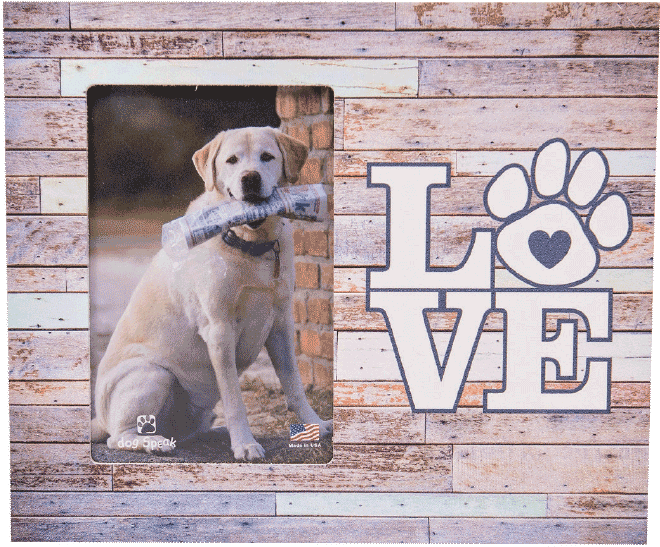 Dog Love Wooden Frame