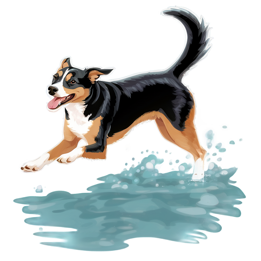 Dog Running Underwater Png 3