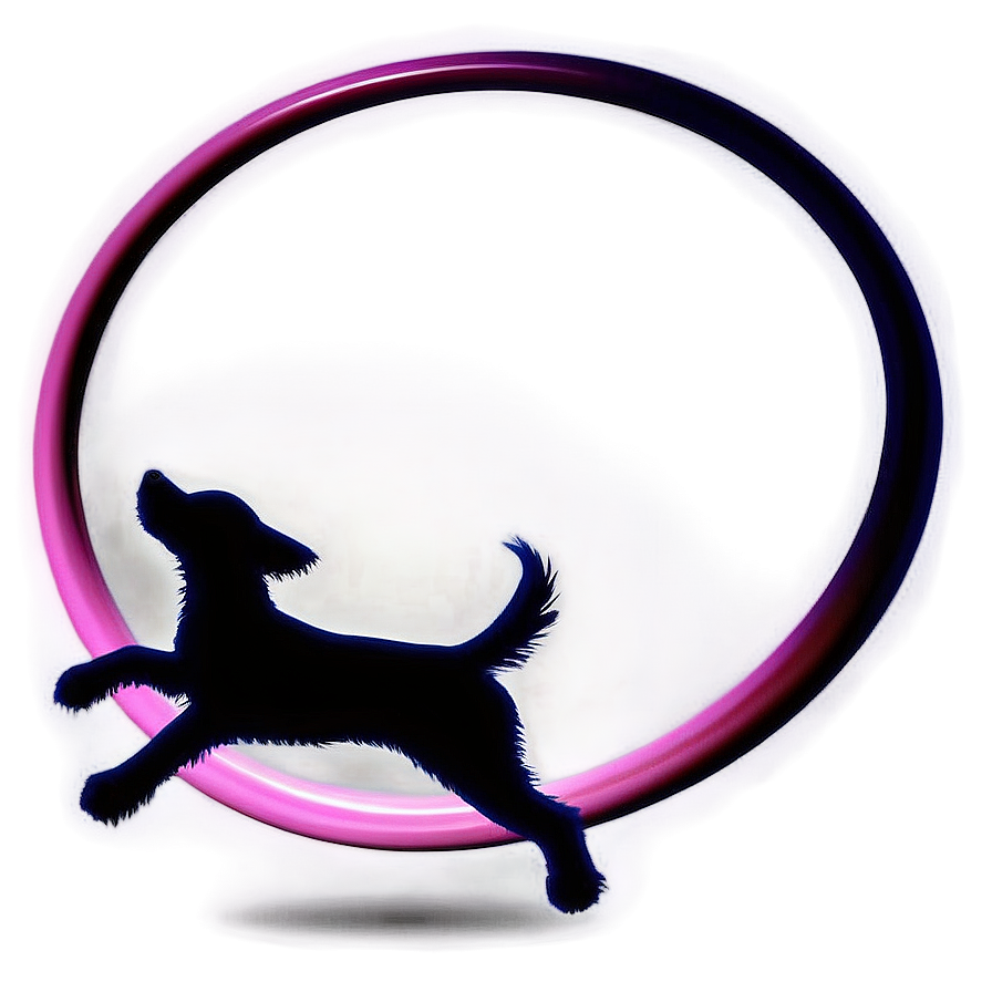 Dog Silhouette Jumping Through Hoop Png Iem