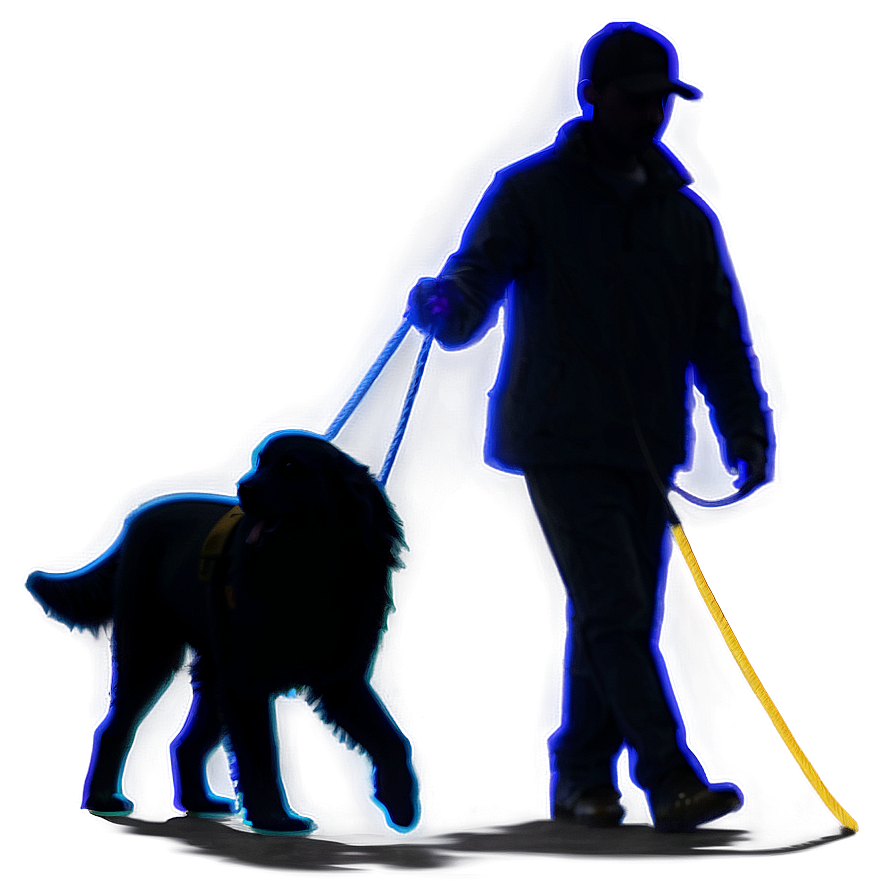 Dog Silhouette With Leash Png Roa25