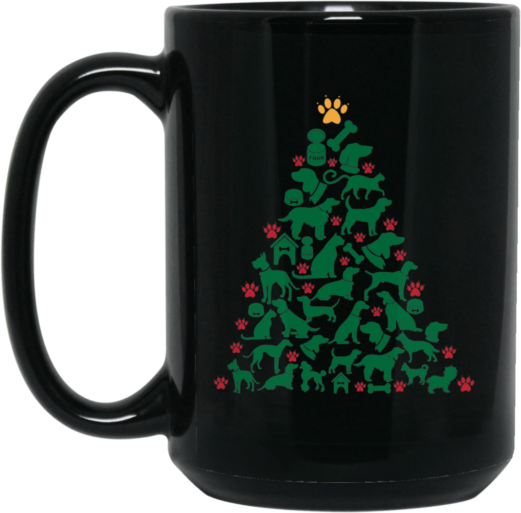 Dog Themed Christmas Tree Mug
