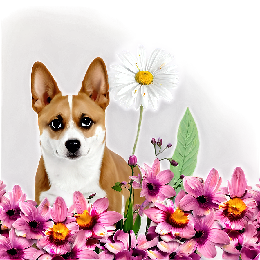 Dogs With Flowers Png 13