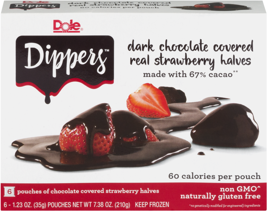 Dole Dark Chocolate Covered Strawberry Halves Packaging