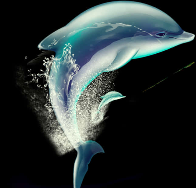 Dolphin Emerging From Water Art