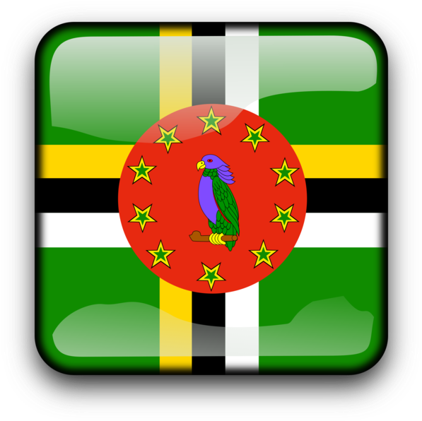 Dominica Flag Button Graphic