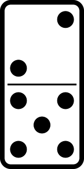 Domino Tile Three Five Black Dots