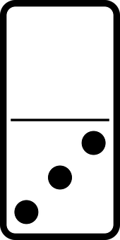 Domino Tile Three Four Black Dots