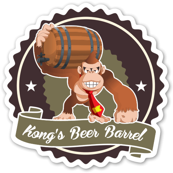 Donkey Kong Beer Barrel Sticker