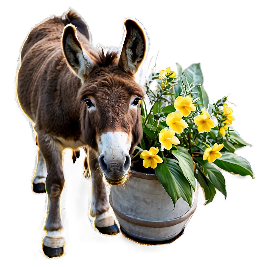 Donkey With Flowers Png Jtj