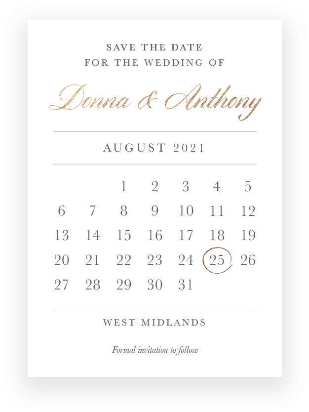 Donnaand Anthony Wedding Savethe Date August2021