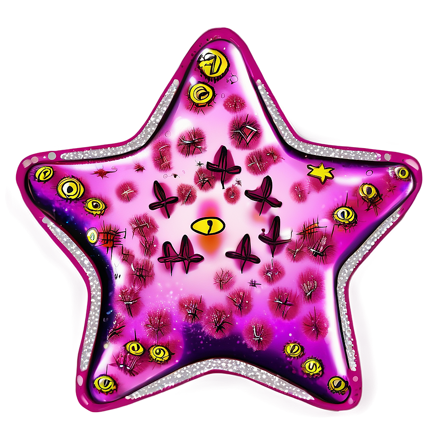 Doodle Pink Stars Png 06122024