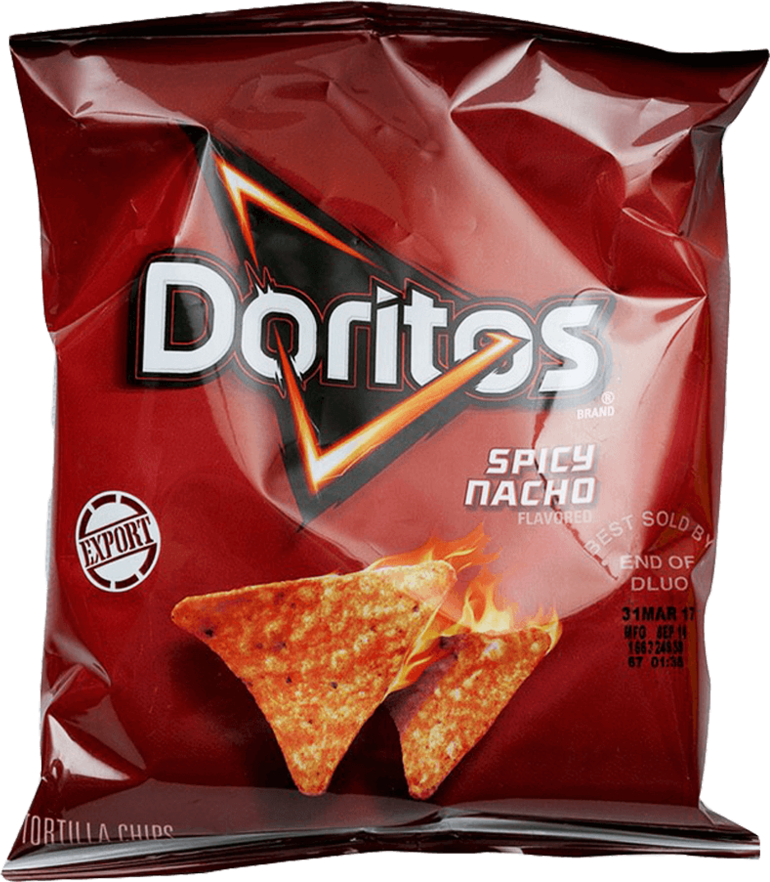 Doritos Spicy Nacho Flavored Chips Package