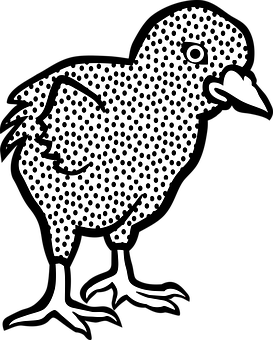 Dotted Silhouette Chick Illustration