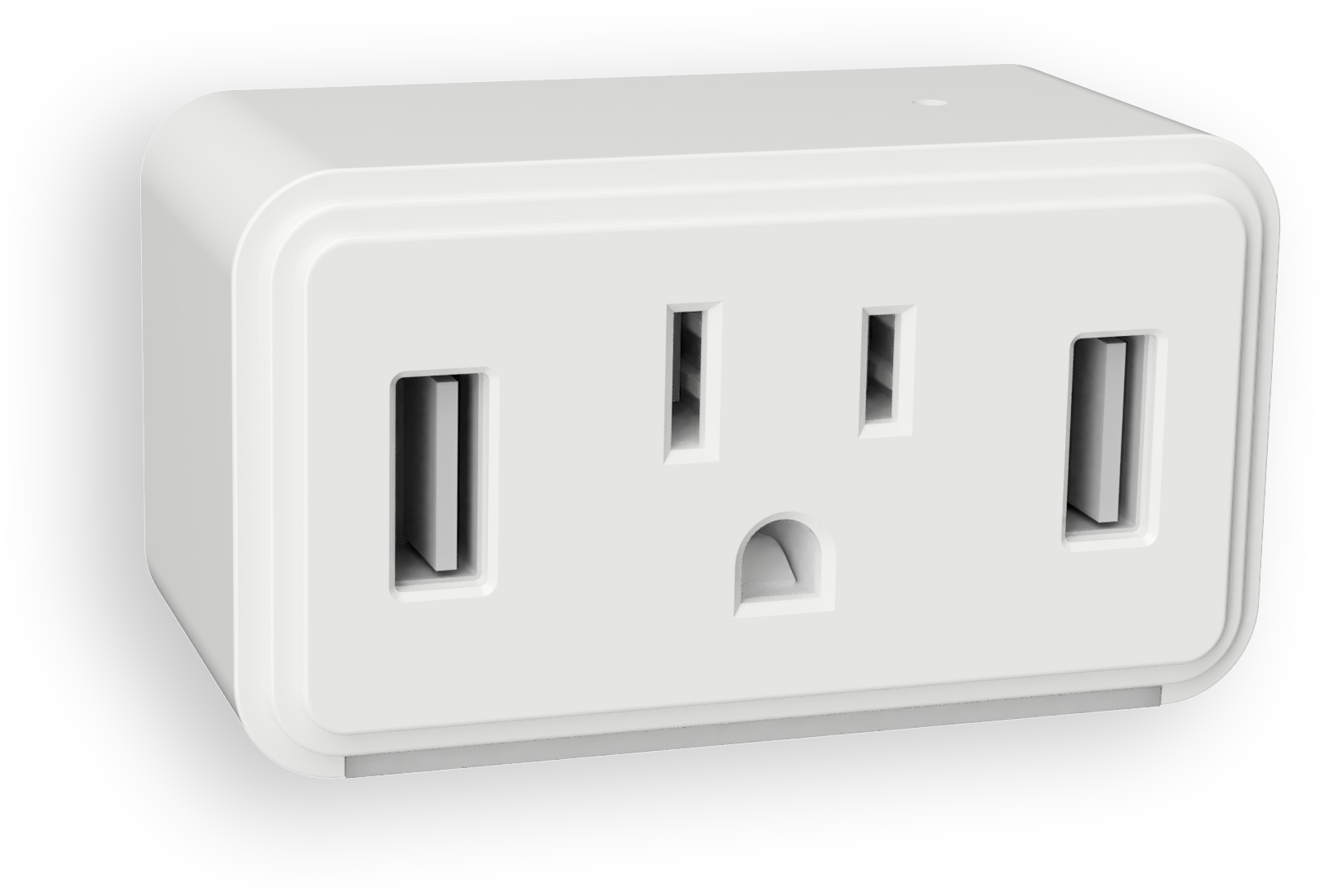 Double Power Outlet White Background