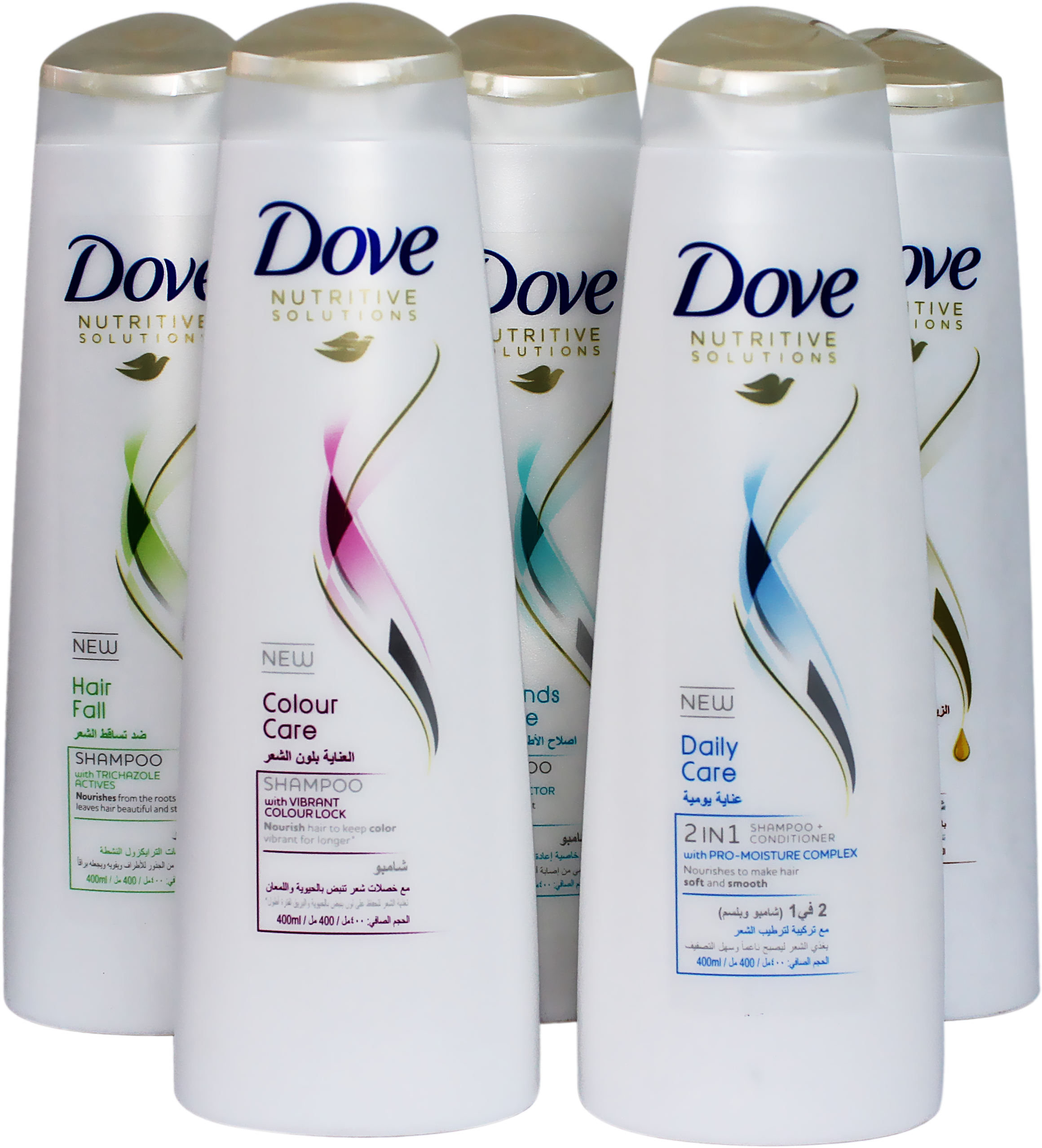 Dove Shampoo Bottles Array