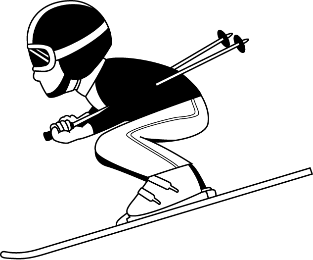 Downhill Skier Vector Illustration