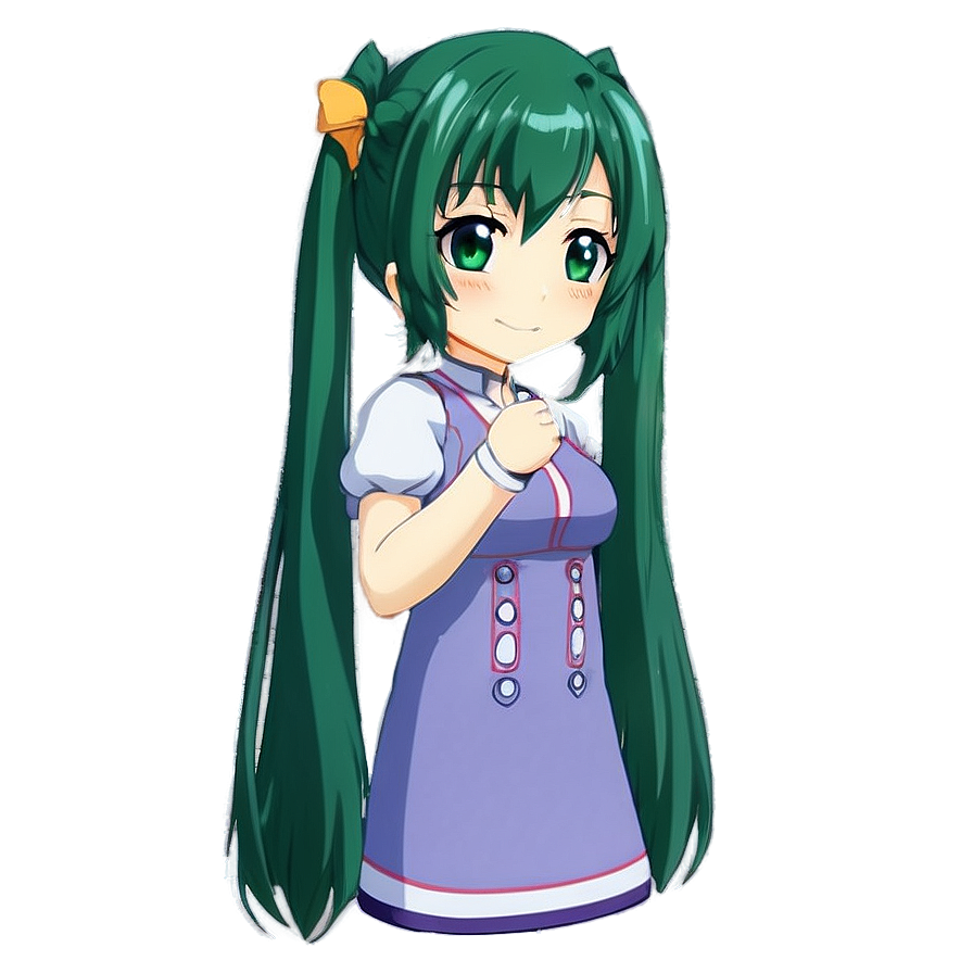Download Green Haired Anime Character Png 05232024