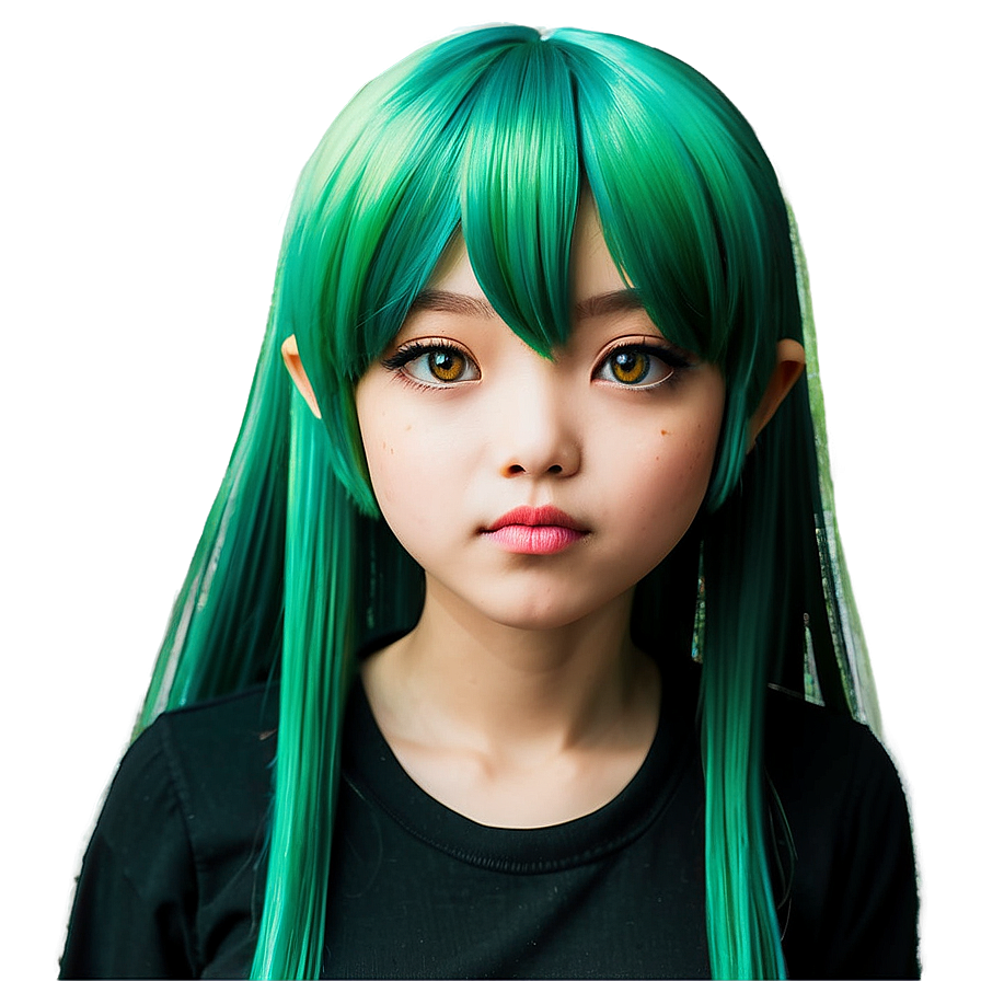 Download Green Haired Anime Png Art 67