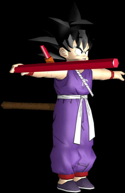 Dragon Ball Z Character With Power Pole