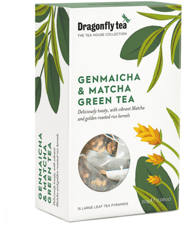 Dragonfly Genmaicha Matcha Green Tea Packaging