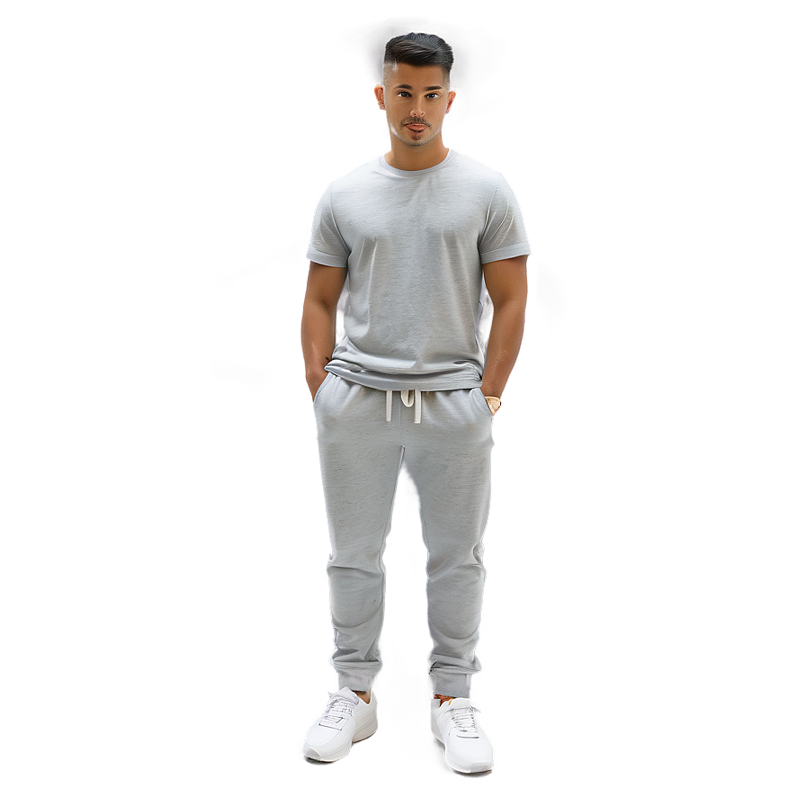 Drawstring Grey Sweatpants Png 25