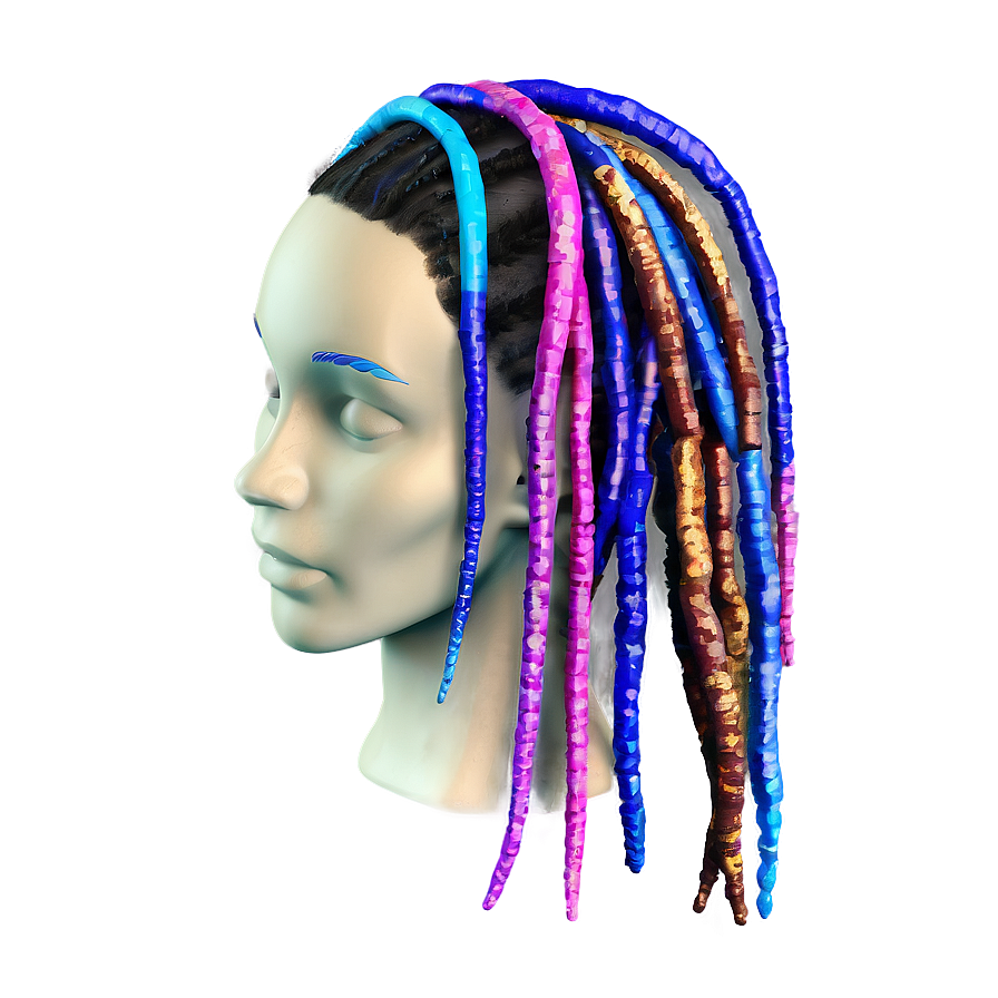 Dreads With Temporary Color Png 05242024