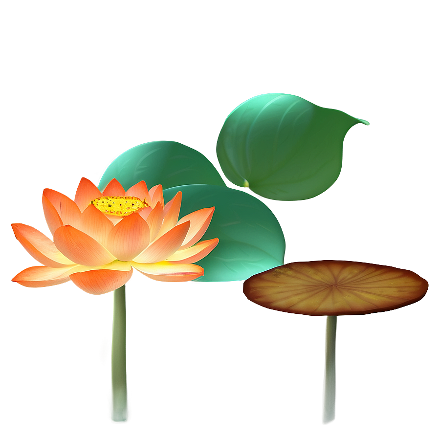 Dreamy Orange Lotus Png 17