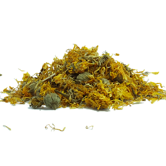 Dried Marigold Flowers Heap