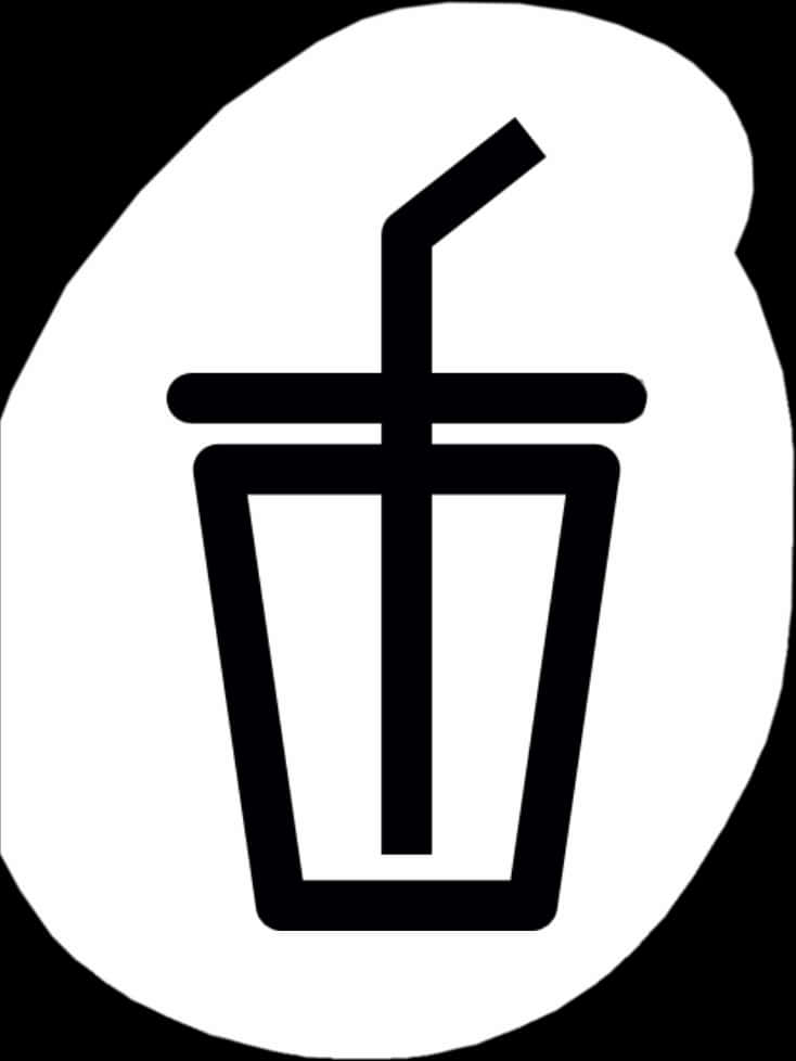 Drink Cup Straw Icon Blackand White