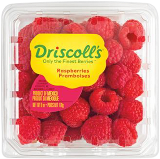 Driscolls Fresh Raspberries Packaged