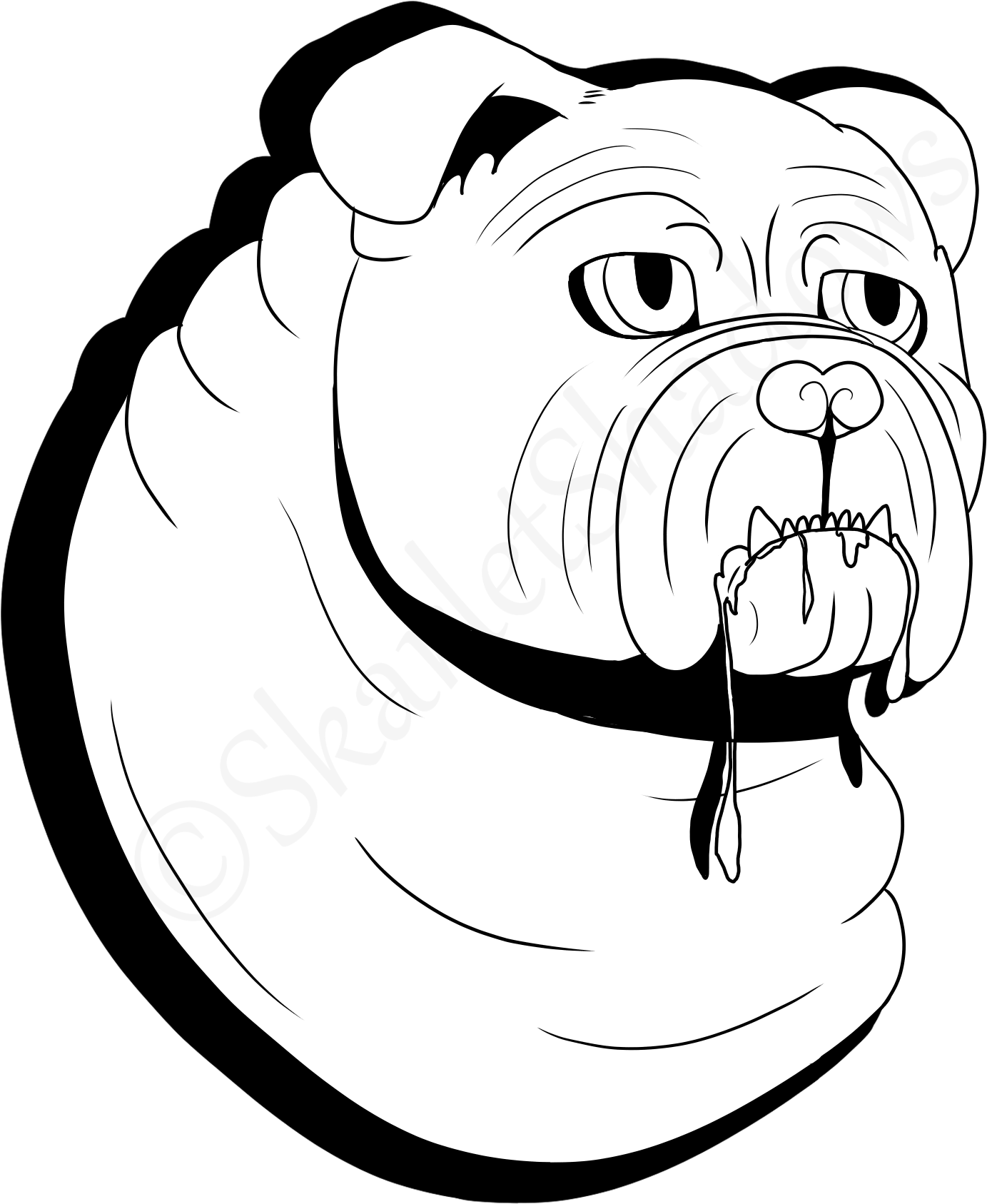 Drooling Bulldog Cartoon