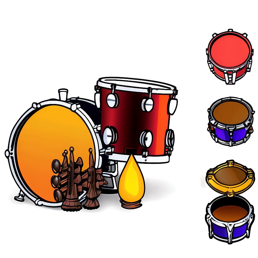 Drum Kit Outline Png Bxn