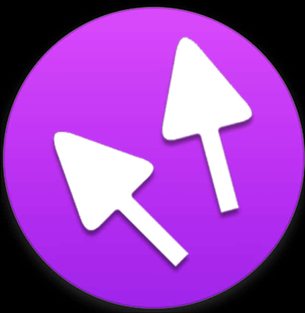 Dual Arrow Cursor Icon Purple Background