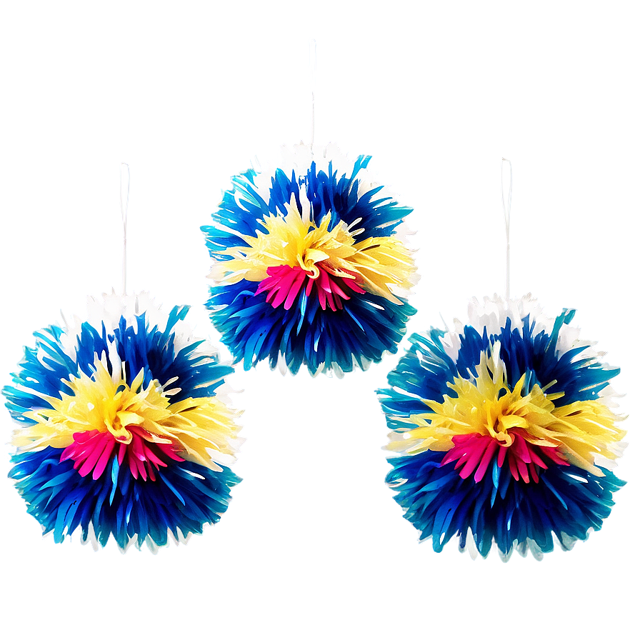 Dual Color Cheer Pom Poms Png 06282024