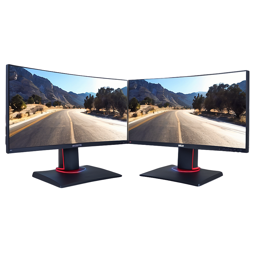 Dual Gaming Monitor Setup Png 64