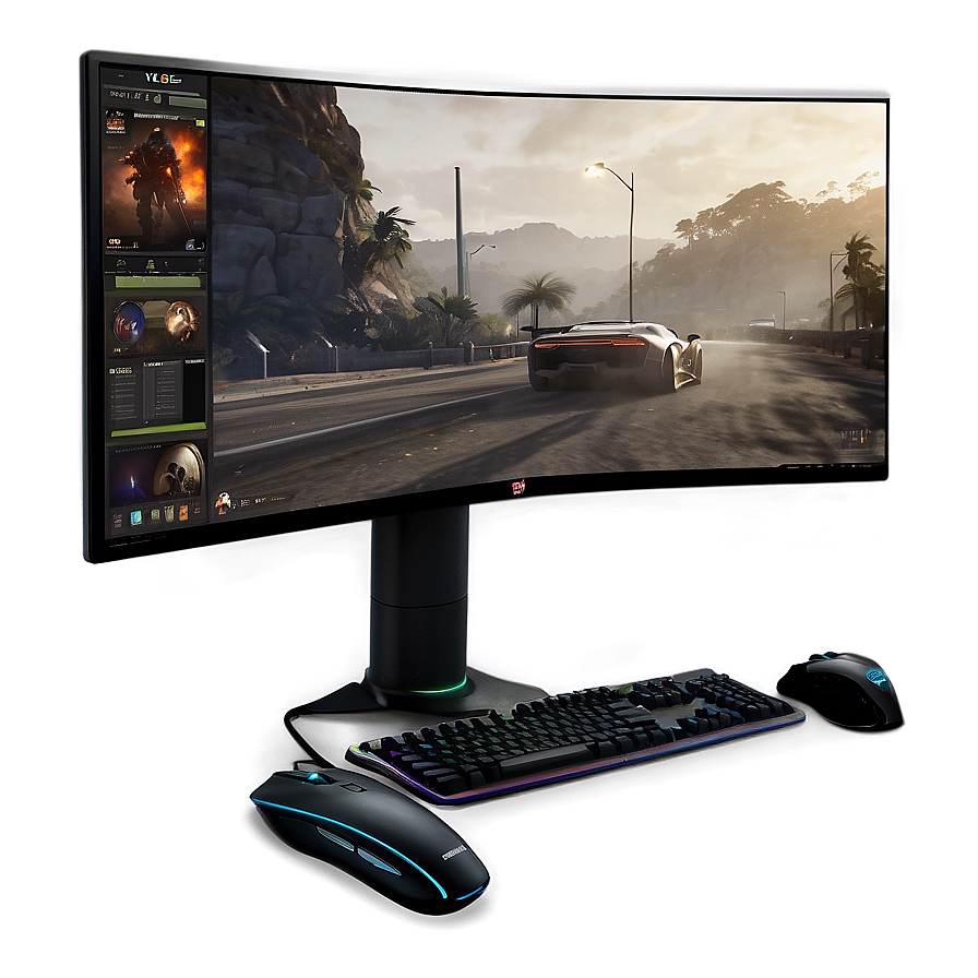 Dual Gaming Monitor Setup Png Ttu