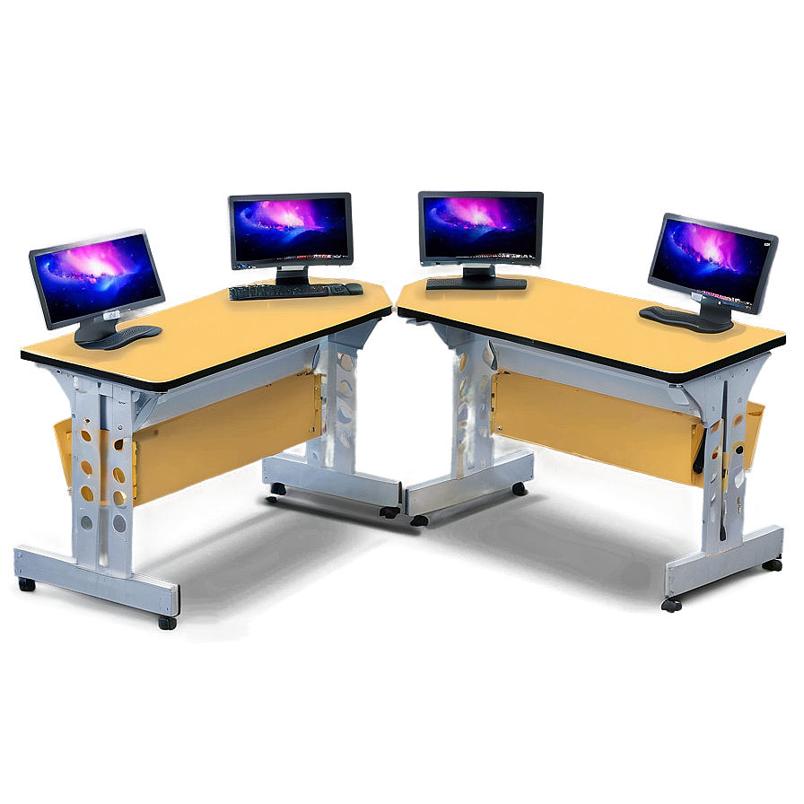 Dual Monitor Student Desk Png Ofj