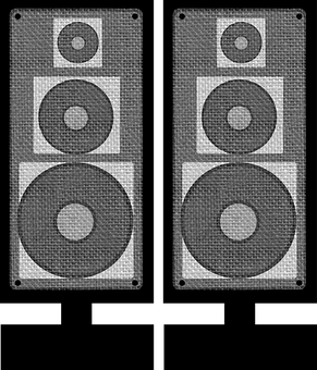 Dual Speaker System Blackand White